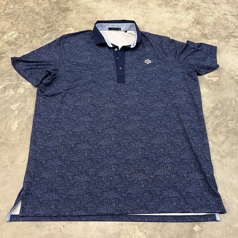 Greyson Polo Shirt Mens Size 2XL Blue Golf Design Performance Short Sleeve